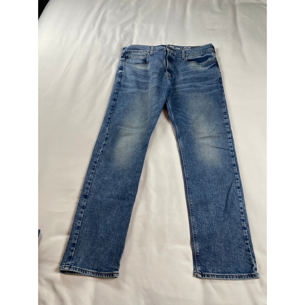 Denizen Levi's 286 Slim Taper Jeans Mens 36x30 Blue Excellent Stretch Denim